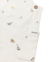 NEWBIE BABY DINOSAUR PRINT DUNGAREE ROMPER