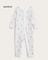 NEWBIE BLUE STRIPED TEDDY BEAR ROMPER