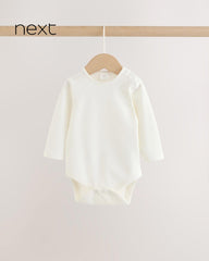 NEXT BABY CREAM KNITTED V-NECK VEST & LONG SLEEVE BODYSUIT SET - 2 PCS