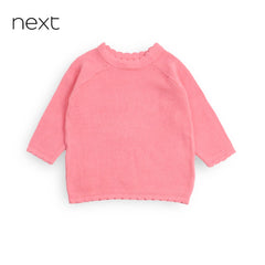NEXT BABY PINK RIBBED TOP WITH TROUSER SET