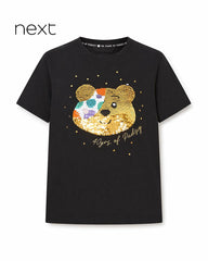 NEXT BLACK 40 YRS OF PUDSEY SEQUINED T-SHIRT