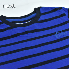 NEXT BLACK AND BLUE STRIPED T-SHIRT