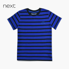 NEXT BLACK AND BLUE STRIPED T-SHIRT