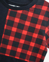 NEXT BLACK AND RED CHEKERED T SHIRT