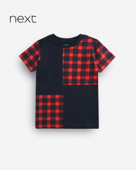 NEXT BLACK AND RED CHEKERED T SHIRT