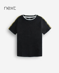 NEXT BLACK CONTRASTING SLEEVE T-SHIRT