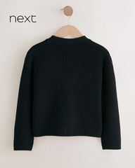 NEXT BLACK COTTON RICH BOXY SCHOOL CARDIGAN