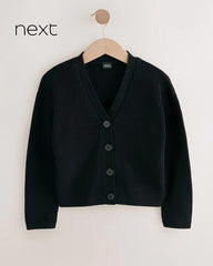 NEXT BLACK COTTON RICH BOXY SCHOOL CARDIGAN
