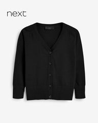 NEXT BLACK COTTON RICH SCHOOL V-NECK CARDIGAN -2A