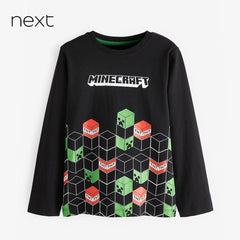 NEXT BLACK MINECRAFT LONG SLEEVE T-SHIRT