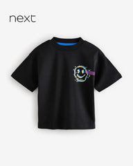 NEXT BLACK OVERSIZED BACK PRINTED T-SHIRT