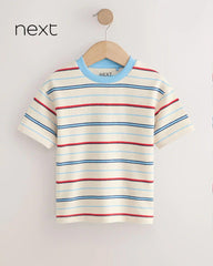 NEXT BLUE AND RED STRIPED SHORT SLEEVE T-SHIRT
