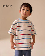 NEXT BLUE AND RED STRIPED SHORT SLEEVE T-SHIRT