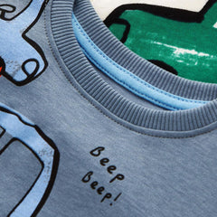 NEXT BLUE BEEP BEEP LONG SLEEVE T-SHIRT