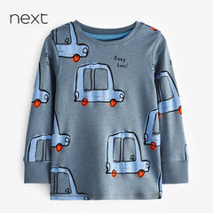 NEXT BLUE BEEP BEEP LONG SLEEVE T-SHIRT