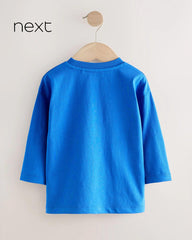 NEXT BLUE BIG SMILE RELAX FIT LONG SLEEVE T-SHIRT
