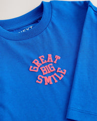 NEXT BLUE BIG SMILE RELAX FIT LONG SLEEVE T-SHIRT