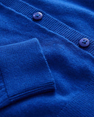 NEXT BLUE COTTON RICH FRILL SHOULDER SCHOOL CARDIGAN -14A