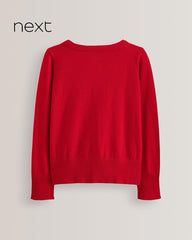 NEXT BLUE COTTON RICH SCHOOL V-NECK CARDIGAN 7A