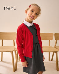 NEXT BLUE COTTON RICH SCHOOL V-NECK CARDIGAN 7A