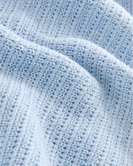 NEXT BLUE COTTON TEXTURED KNITTED POLO SHIRT