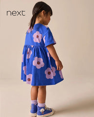 NEXT BLUE FLOWER JERSEY DRESS