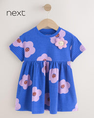 NEXT BLUE FLOWER JERSEY DRESS