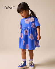NEXT BLUE FLOWER JERSEY DRESS
