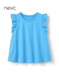 NEXT BLUE FRILL SLEEVE TOP