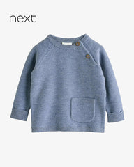 NEXT BLUE POCKET KNITTED SWEATER
