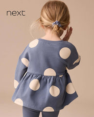NEXT BLUE POLKA DOT PEPLUM LADYBIRD TOP