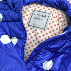 NEXT BLUE POLKA DOT PUFFER JACKET WITH HOOD