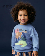 NEXT BLUE SUNRISE SAFARI PRINTED SWEATSHIRT