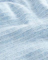 NEXT BLUE TEXTURED KNITTED COTTON POLO SHIRT