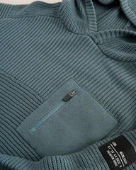 NEXT TEAL BLUE UTILITY KNITTED HOODED JUMPER