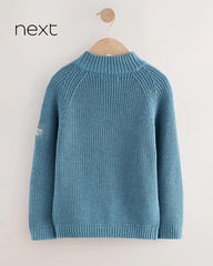 NEXT BLUE UTILITY ZIP NEXT KNITTED JUMPER