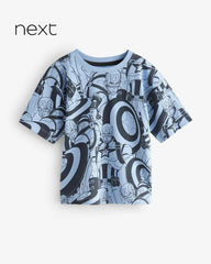 NEXT BOYS MARVEL CAPTAIN AMERICA ALL OVER PRINT T-SHIRT