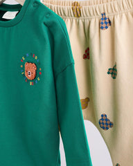 NEXT BRIGHT VARSITY BEAR TOP WITH TROUSER SET