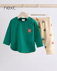 NEXT BRIGHT VARSITY BEAR TOP WITH TROUSER SET