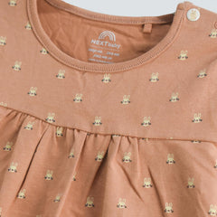 NEXT BROWN BUNNY FRILL COSY TOP