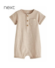 NEXT BROWN MINERALS STRIPED REGULAR FIT ROMPER