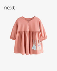 NEXT BUNNY PINK LONG SLEEVE DRESS
