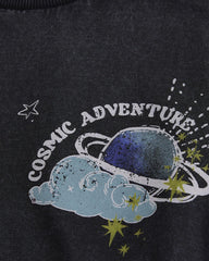 NEXT CHARCOAL ACID WASH BACK PRINT T-SHIRT