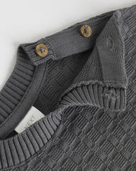 NEXT CHARCOAL BABY OVERSIZED TEXTURED KNITTED COTTON JUMPER