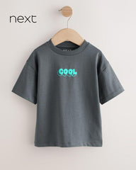 NEXT CHARCOAL COOL PRINTED SHORT SLEEVE T-SHIRT