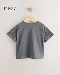 NEXT CHARCOAL COTTON DAISY SHORT SLEEVE T-SHIRT