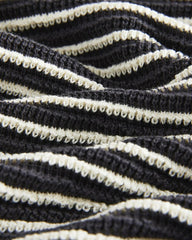 NEXT CHARCOAL & CREAM STRIPED KNITTED POLO SHIRT