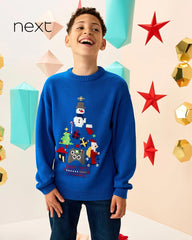 NEXT COBALT BLUE GAMING CHIRISTMAS JUMPER