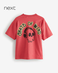 NEXT CORAL RED SKATE OF MIND SHORT SLEEVE T-SHIRT