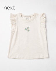 NEXT CREAM FLUTTER SLEEVE TOP